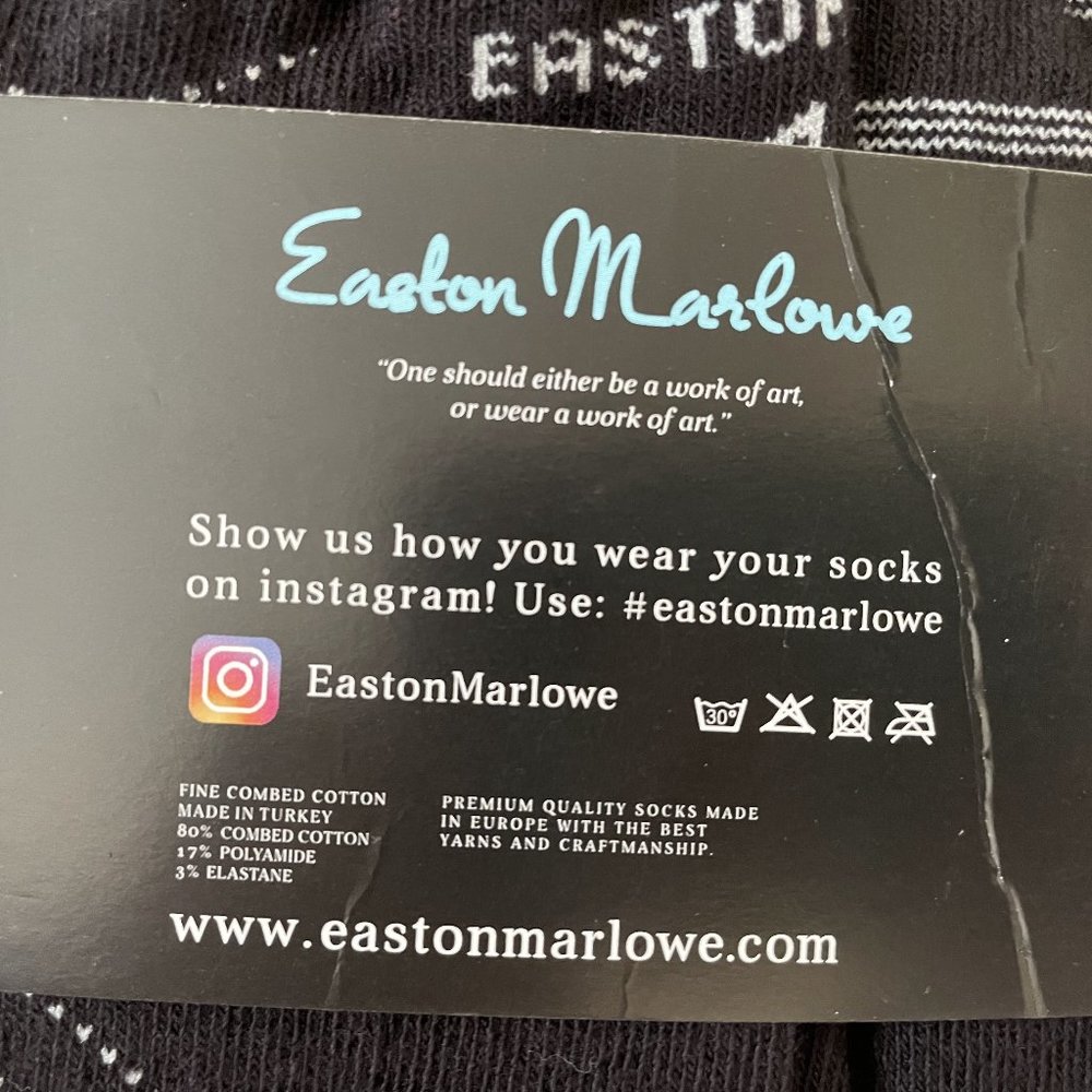 NWT Easton Marlowe Dress Socks Men's Socks Classic Patterned Black 10 - 13 - Picture 7 of 9